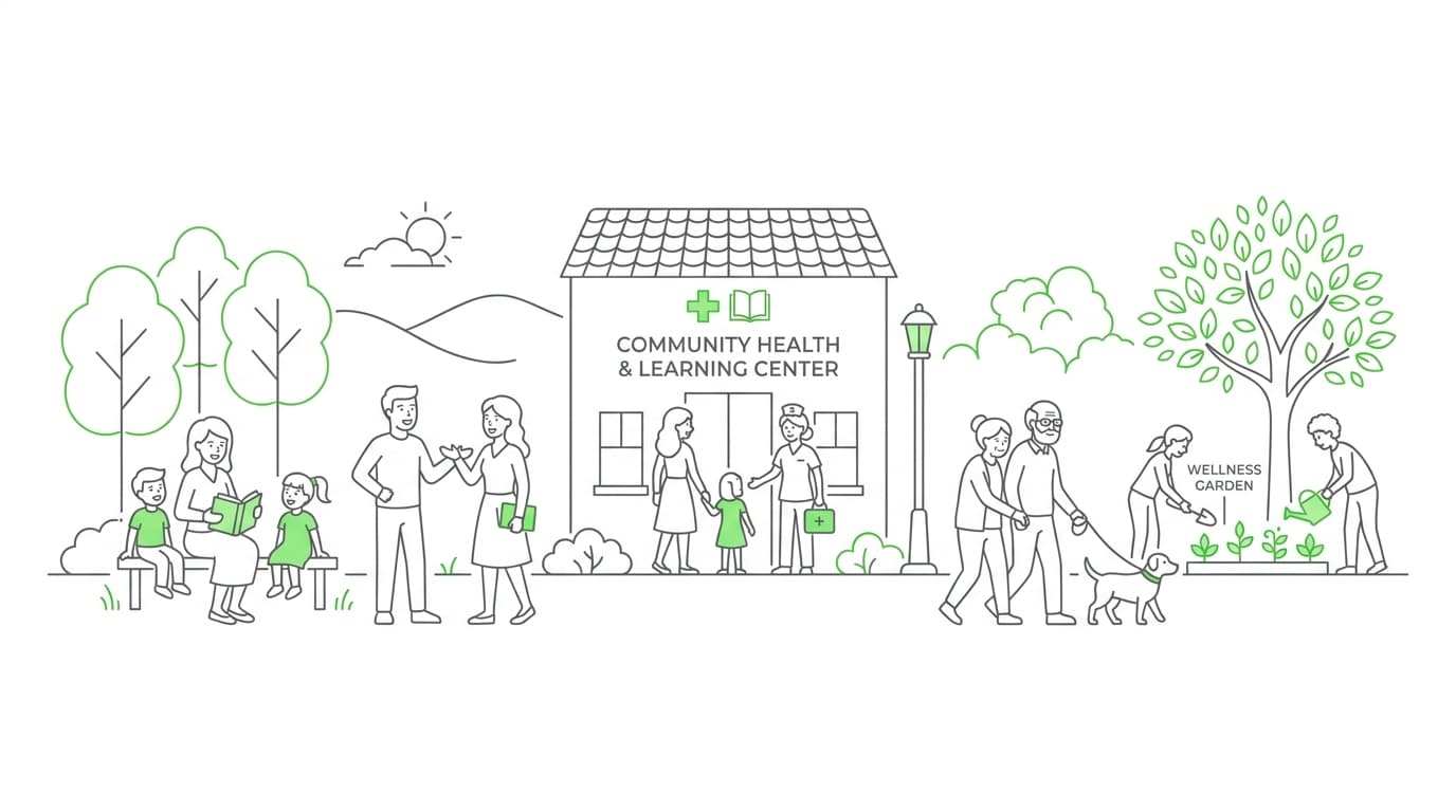 Public welfare community illustration